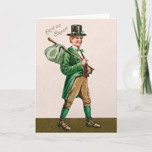 Victorian Irishman St. Patrick's Day Card (Front)