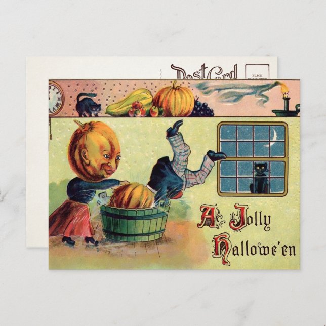 Victorian Jolly Halloween Postcard (Front/Back)