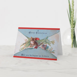 Victorian Kitten Christmas Card