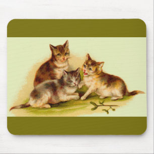 Victorian kittens mouse pad