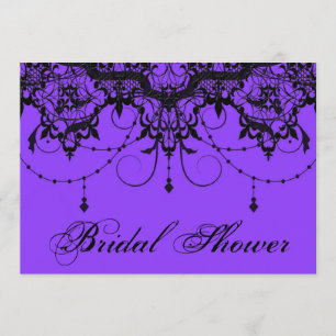 Victorian Lace Purple Bridal Shower Invitation