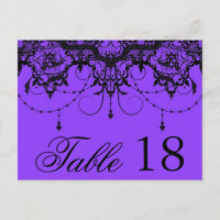 Victorian Lace Purple Table Number PostCard