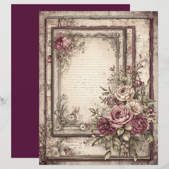 Victorian & Lace Scrapbook Paper  (Front/Back)