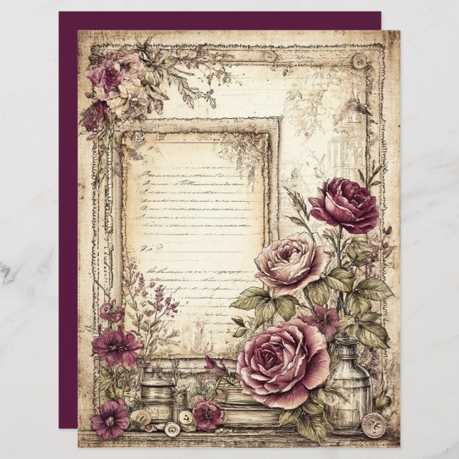 Victorian & Lace Scrapbook Paper  (Front/Back)