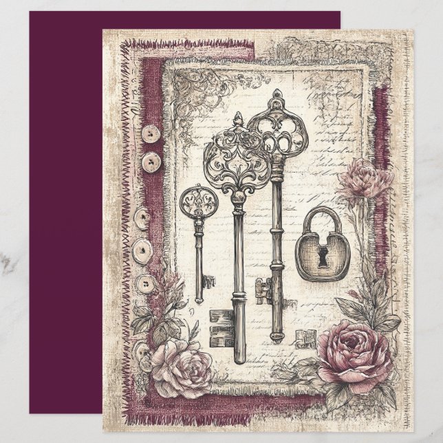 Victorian & Lace Scrapbook Paper  (Front/Back)