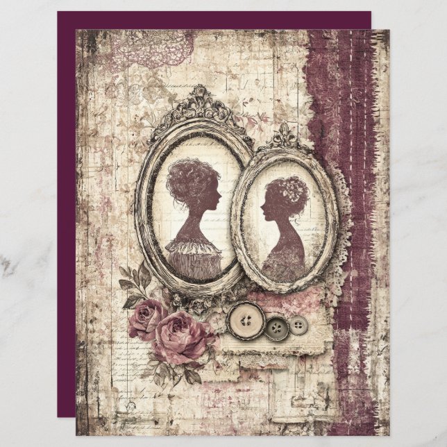 Victorian & Lace Scrapbook Paper  (Front/Back)