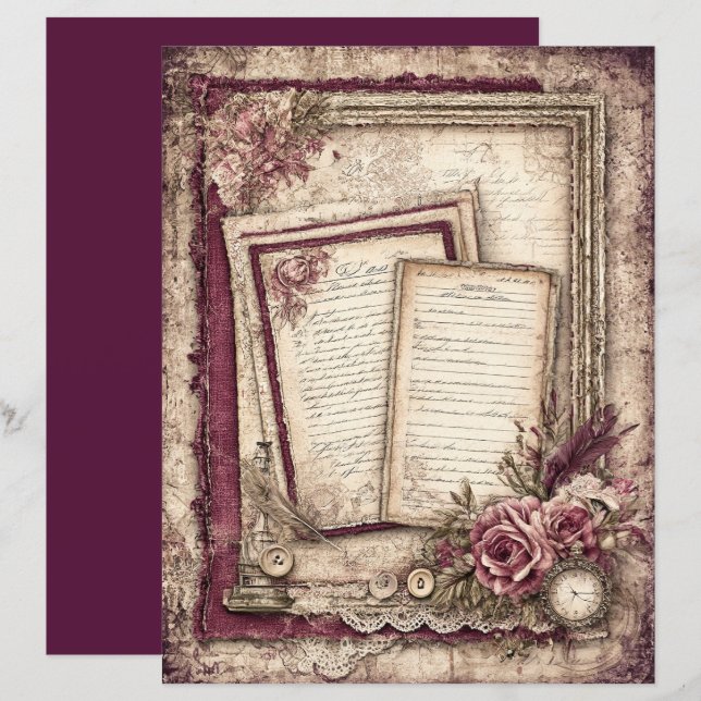 Victorian & Lace Scrapbook Paper  (Front/Back)