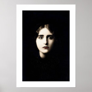 victorian lady haunting, stare, stark poster