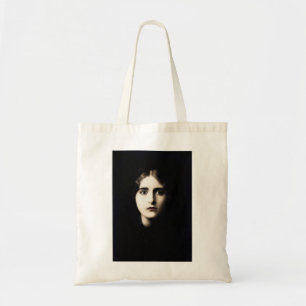 victorian lady haunting, stare, stark tote bag