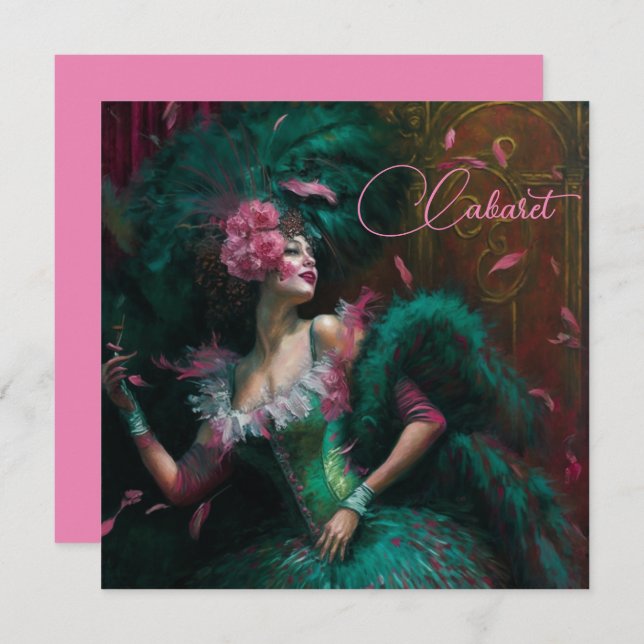 Victorian Lady in Emerald and Pink (Front/Back)