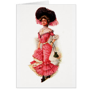 Victorian Lady in Pink Dress