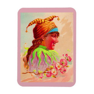 Victorian lady jester magnet