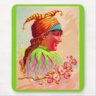 Victorian lady jester mouse pad