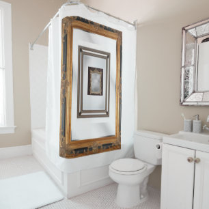 Victorian lady mirror shower curtain