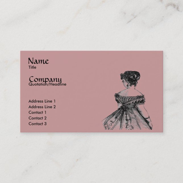 Victorian Lady Profile/Business Card (Front)