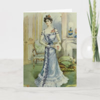 Victorian Lady–Vintage French Fashion – Blue Dress