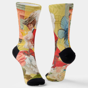 Victorian Lady Woman Fun Carriage Socks