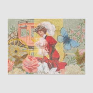 Victorian Lady Woman Fun Carriage Tissue Paper