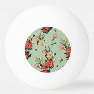 Victorian Lisianthus: Olive Floral Watercolor. Ping Pong Ball