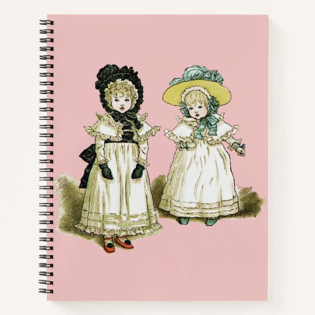 Victorian Little Girls Vintage Style Notebook (Front)