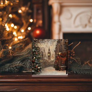 Victorian London Winter Christmas Holiday Card