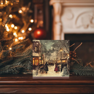 Victorian London Winter Wonderland Holiday Card