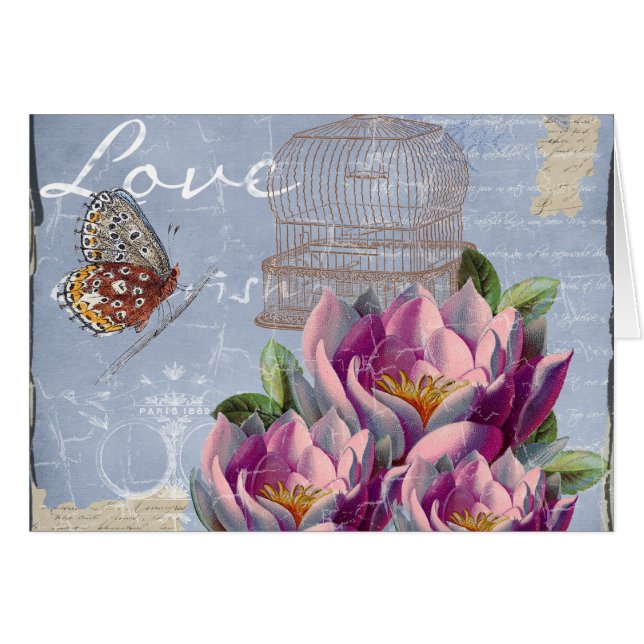 Victorian Love Thoughts Dreams Butterfly Bird Cage (Front Horizontal)