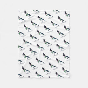 Victorian Magpie Bird Fleece Blanket