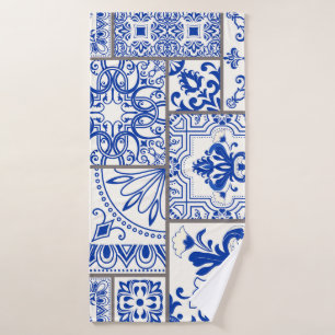 Victorian Majolica: Patchwork Tile Pattern. Bath Towel