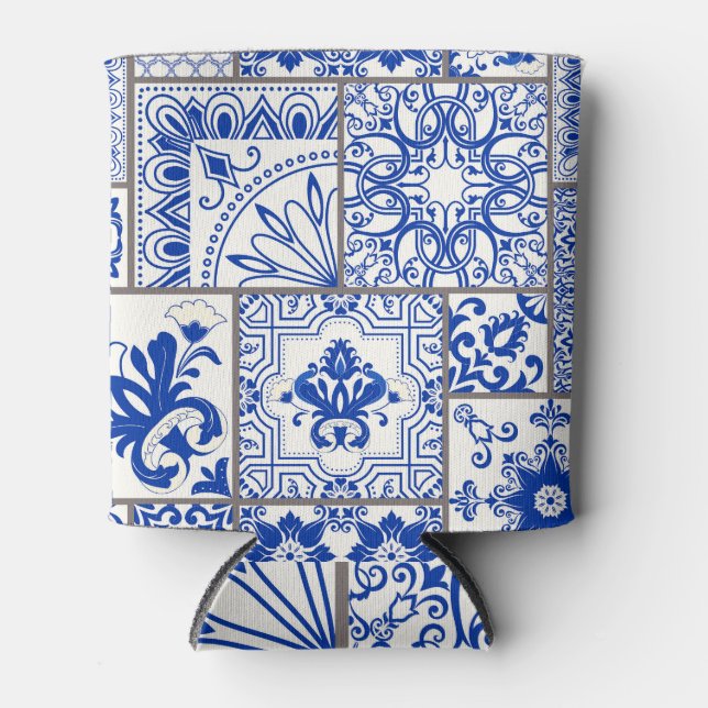 Victorian Majolica: Patchwork Tile Pattern. Can Cooler (Front)