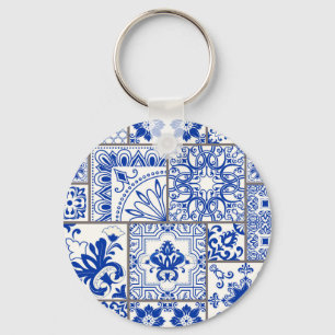 Victorian Majolica: Patchwork Tile Pattern. Key Ring