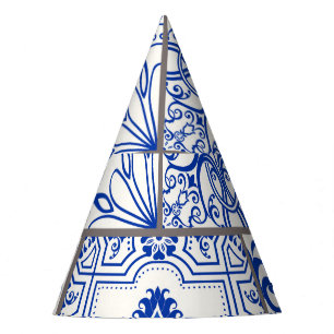 Victorian Majolica: Patchwork Tile Pattern. Party Hat