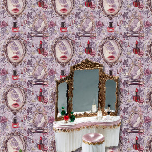 Victorian Makeup Vanity Floral Peel and Stick Wallpaper