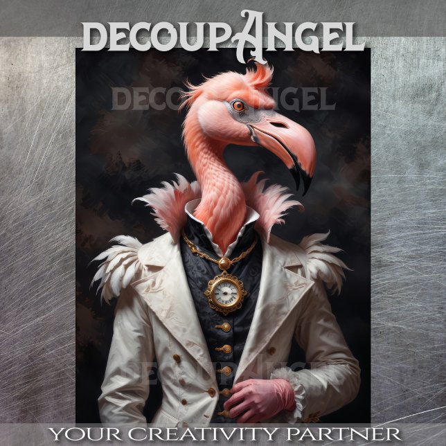 Victorian Male Flamingo -Decoupage- Tissue Paper (Creator Uploaded)