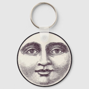 Victorian man in the moon keychain