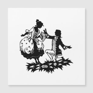 Victorian Man Proposing to Woman Silhouette Art Po