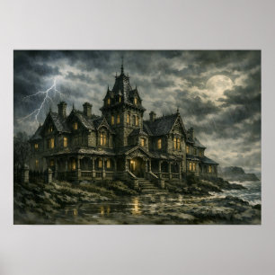 Victorian Mansion by BurnsInHell Poster