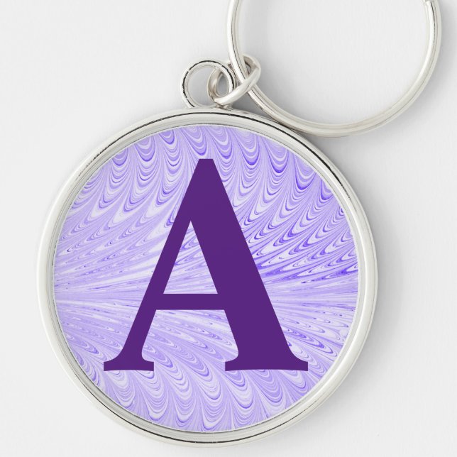 Victorian Marbled Paper Personalised Initial Key Ring (Front)
