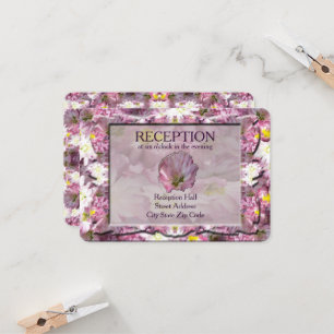 Victorian Mauve Floral Reception Invitation
