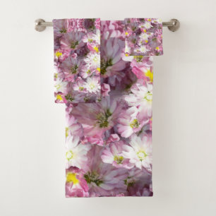 Victorian Mauve Flowers Bath Towel Set