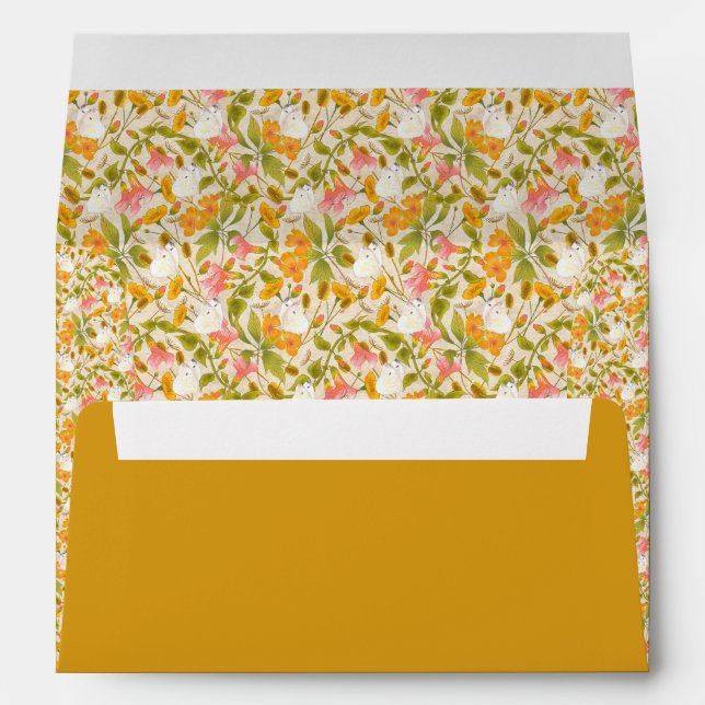 Victorian Meadow yellow - Wedding envelope (Back (Bottom))