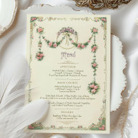 Victorian Menu Wedding Dinner Card
