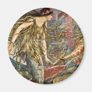 Victorian Mermaid Art by H J Ford Magnet