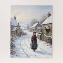 Victorian Milkmaid Winter Village Christmas
