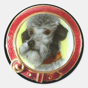 VICTORIAN MINIATURE DOG PORTRAITS Airedale Terriee Classic Round Sticker