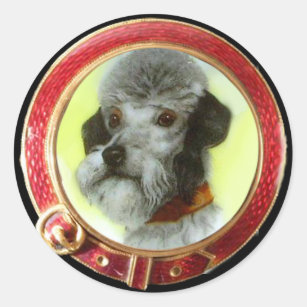 VICTORIAN MINIATURE DOG PORTRAITS Airedale Terrier Classic Round Sticker