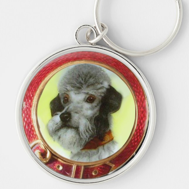 VICTORIAN MINIATURE DOG PORTRAITS AIREDALE TERRIER KEY RING (Front)