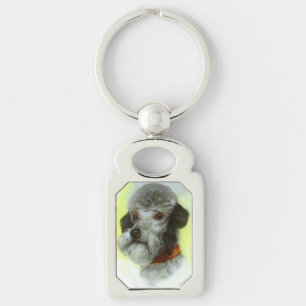 VICTORIAN MINIATURE DOG PORTRAITS Airedale Terrier Key Ring
