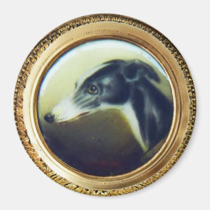 VICTORIAN MINIATURE DOG PORTRAITS Irish Greyhound Magnet