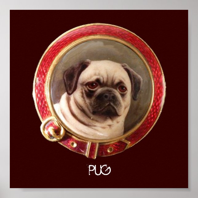 VICTORIAN MINIATURE DOG PORTRAITS Pug Poster (Front)